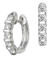 14K white gold pair of diamond earrings (G /SI2,1.02ct)