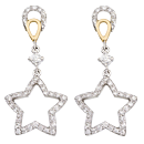 14K Two-Tone pair of diamond earrings (G/SI2, 0.67t)