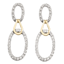 14K Two-Tone pair of diamond earrings (G/SI2, 0.51t)
