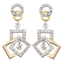 14K Two-Tone pair of diamond earrings (G/SI2, 0.53ct)