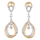 14K Two-Tone pair of diamond earrings (G/SI2, 0064ct)