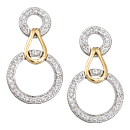 14K Two-Tone pair of diamond earrings (G/SI2, 0.57ct)