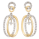 14K Two-Tone pair of diamond earrings (G/SI2, 0.47ct)