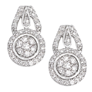 Pave-Set Round Brilliant-Cut Diamond Pair of Earrings Setting in 14k Gold (SI2/G D-0.51ct.)