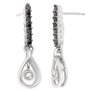 0.30 Ct Black & White Diamond Earrings in 14K White Gold