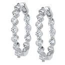 Prong-Set Inside-Out Hoop  Diamond Earrings in 14k White Gold (1.27 ct.)