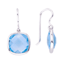 Silver earrings 10mm blue topaz