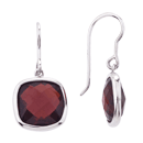 Silver earrings with 10mm size garnet