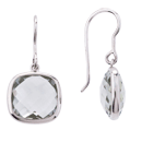 Silver earrings and green amethyst