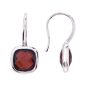 Silver earrings with 8mm size garnet