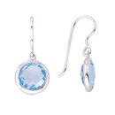 Silver earrings and Blue Topaz