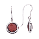 Silver earrings with 8mm size garnet