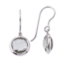 Silver earrings and 8mm green amethyst 
