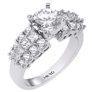 Genesis 14K White Gold, Prong Set Engagement Ring D-1.15ct.