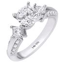 Genesis 14K White Gold,Prong Set Engagement Ring D-0.51ct.