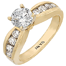 14K Yellow Gold Bridal Engagement Ring (G/SI2, 0.60ct)