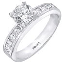 14K White Gold Bridal Engagement Ring (VS/G,H, 0.71ct)