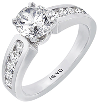 14K White Gold Engagement Ring (SI2/G, 0.50ct).
