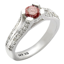 14K White Gold Pink Diamond Comfort Fit Ring (SI2/G, D-0.39ct, PD-0.56ct.)