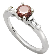 14K White Gold Pink Diamond Comfort Fit Ring (VS/H-I, D-0.20ct, PD-0.70ct.)