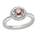 14K White Gold Pink Diamond Comfort Fit Ring (SI2/G, D-0.50ct, PD-0.45ct.)