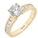 14K Yellow Gold Bridal Engagement Ring (VS/G,H, D-0.56ct).