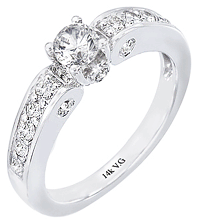 14K White Gold Engagement Ring (G/SI2, 0.40ct)