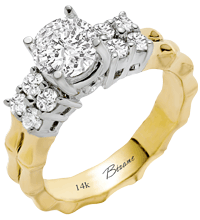 14K Two-Tone Engagement Ring (G.SI2, 0.45ct).