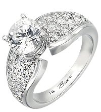 14K White Gold Comfort Fit Engagement Ring (G/SI2, 0.92ct),