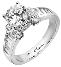 14K White Gold Engagement Ring (G,H/SI2,VS, 0.73ct) 