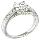 14K White Gold Bridal Engagement Ring (SI2/G, D-0.37ct)
