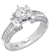 14K White Gold Engagement Ring (H-I,G/VS,SI2, 0.77ct)