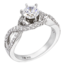 Prong-Set Round Brilliant-Cut Diamond Engagement Ring Setting in 14k Gold (SI2/G D-0.47ct.)