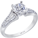 14K White Gold Round Diamond Prong Set Engagement Ring 