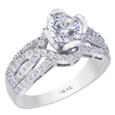 14K White Gold, Prong-Set Genesis Engagement Ring 