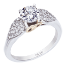 14K White Gold 0.29 Carat Diamond Ring Setting