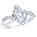 14K white gold bridal engagement ring