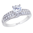 14K White Gold Round Diamond Engagement Ring