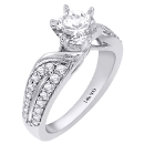 14K White Gold, Prong set Engagement Ring (SI2/G, D-0.41ct.)
