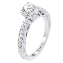 14K White Gold Milgrain Prong-Set Diamond (SI2/G, D-0.31ct)