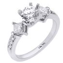 Prong-Set Diamond 14k White Gold Engagement Ring (D-.0.55ct.)