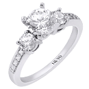 Round Three-Stone Trellis Setting Diamond (SI2/G, D-0.59ct.)