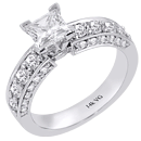 14K white gold, prong-set bridal engagement ring (D-0.86ct.)