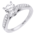 14K white gold prong-set bridal engagement ring (D-0.29ct.)