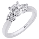 14K white gold, prong-set bridal engagement ring (D-0.33ct.)