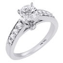 14K White Gold, Prong-set Bridal Engagement Ring 