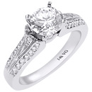 14K White Gold, Prong-set Engagement Ring (D-0.21ct.)