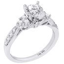14K White Gold Round Diamond Engagement Ring D-0.46ct.
