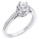 14 Karat White Gold Radiant Diamond Legacy Style Engagement Ring Setting (SI2/G D-0.19)