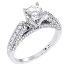 14 Karat White Gold, Radiant Diamond Legacy Style Engagement Ring (SI2/G D-0.52)